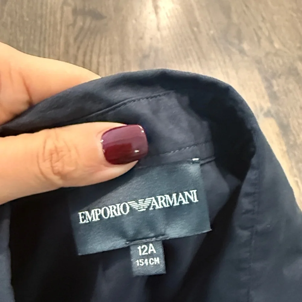 Emporio Armani Navy Button Down Shirt for Kids